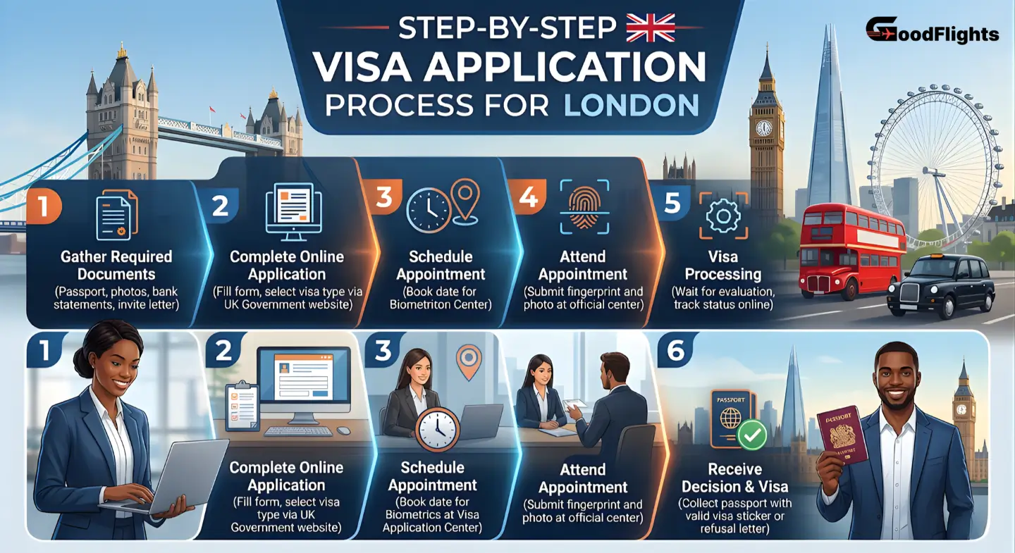 Step-by-Step Visa Application Process For London - good flights